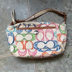 Linen small Coach Purse